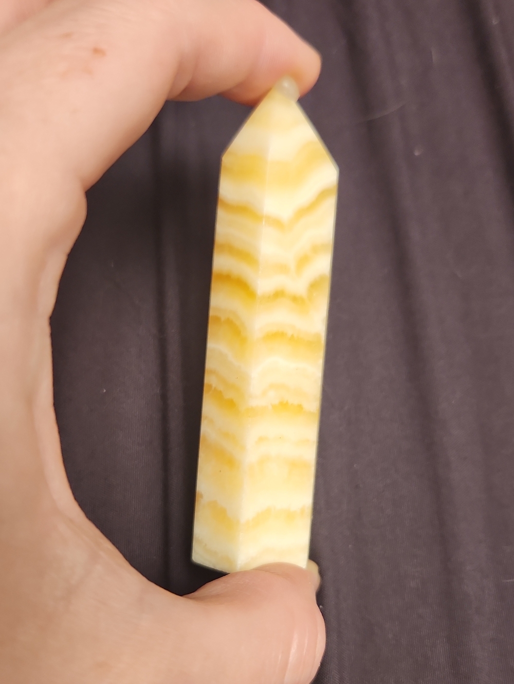 Yellow And Orange Banded Creamsicle Calcite Crystal